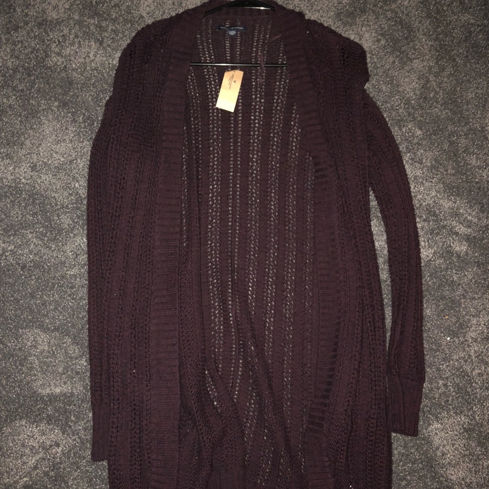 AMERICA EAGLE PURPLE CARDIGAN